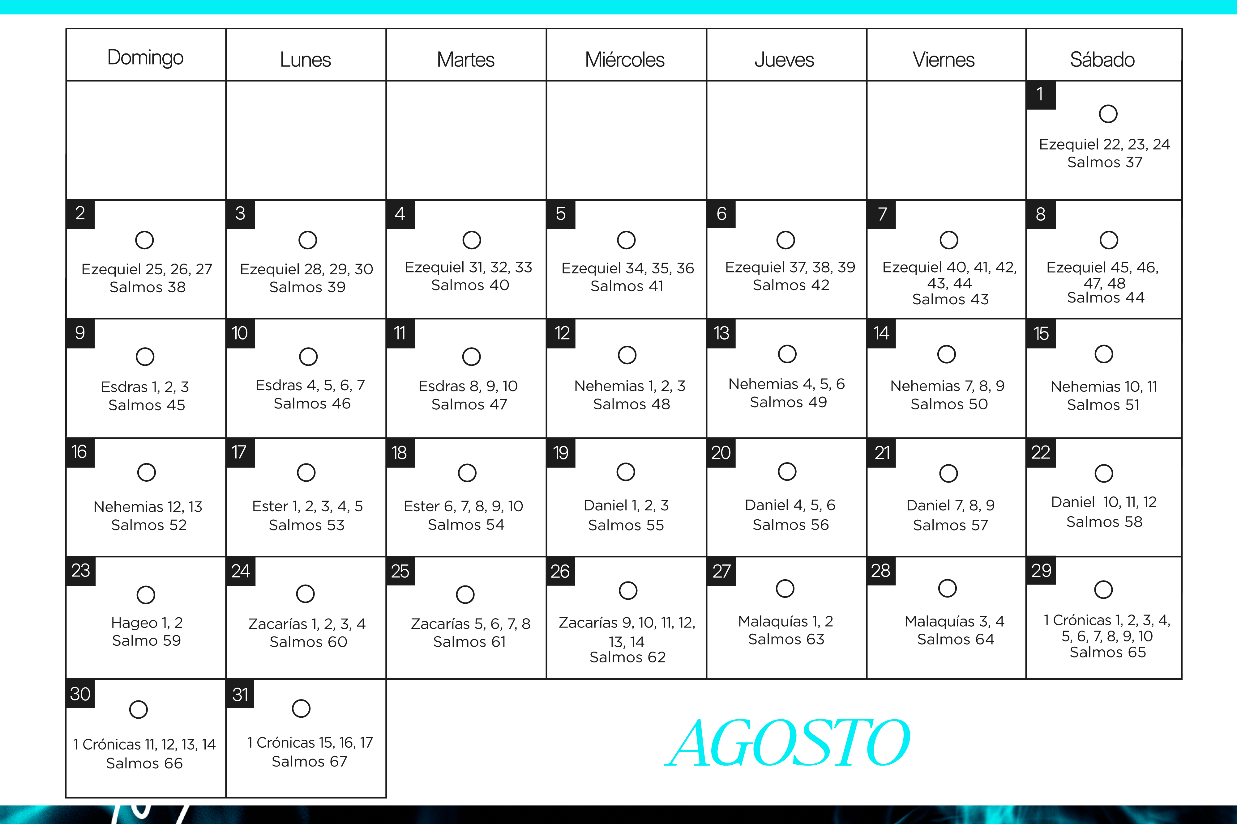 Calendario de lecturas del mes
