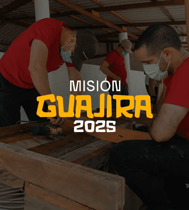 Cartel de la Misión Guajira 2025 en la comunidad